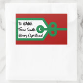 サンタギフトラベルから 長方形シール (バッグ)