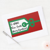 サンタギフトラベルから 長方形シール (封筒)