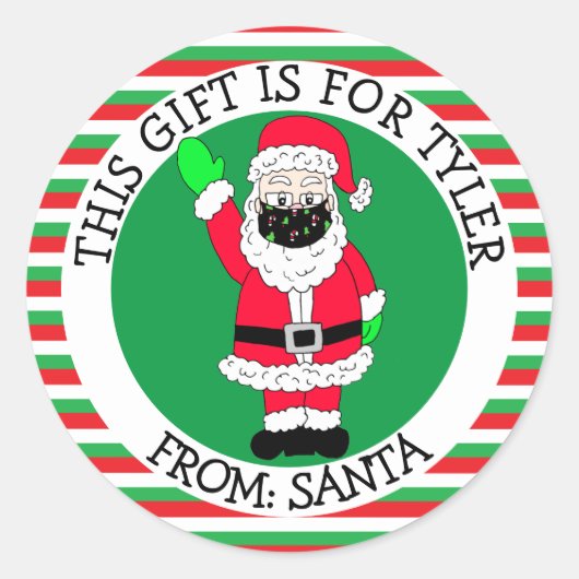 サンタギフトラベル ラウンドシール (正面)