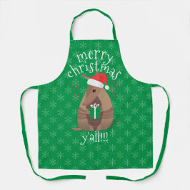 サンタギフト与えズアルマジロテキサス州 エプロン