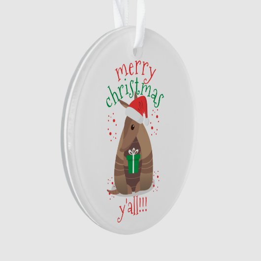 サンタギフト与えズアルマジロテキサス州 オーナメント (正面)