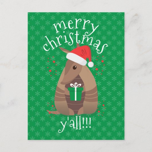 サンタギフト与えズアルマジロテキサス州 ポストカード (正面)