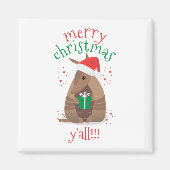 サンタギフト与えズアルマジロテキサス州 マグネット (正面)