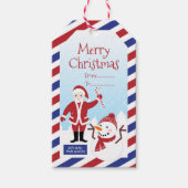 サンタギフト付きクリスマスエアメールラベル ギフトタグ (正面)