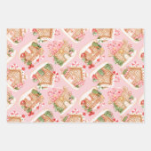 サンタギンガーブレッドクリスマスホリデーパーティー ラッピングペーパーシート (正面2)