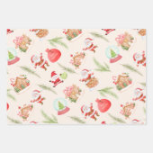 サンタギンガーブレッドクリスマスホリデーパーティー ラッピングペーパーシート (正面)