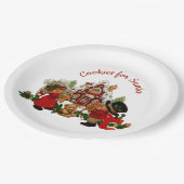 サンタギンガーブレッドハウスのクッキー ペーパープレート (アングル)