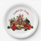 サンタギンガーブレッドハウスのクッキー ペーパープレート (正面)
