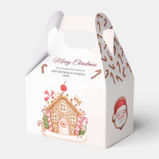 サンタギンガーブレッドハウスクリスマスパーティー フェイバーボックス (裏面サイド)