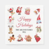 サンタギンガーブレッドハウスクリスマスホリデーパーティー スタンダードランチョンナプキン (正面)