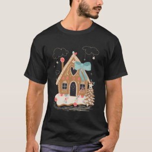 サンタギンガーブレッドハウスシーズンスノーフレーク Tシャツ