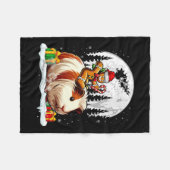 サンタギンガーブレッドライディングギニア豚のクリスマスキッズ フリースブランケット (正面(横))