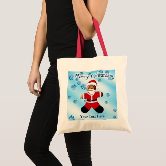 サンタギンガーブレッド – メリークリスマス トートバッグ (正面(商品))