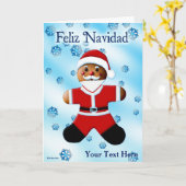サンタギンガーブレッド – Feliz Navidad カード (黄色い花)