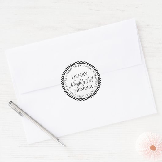 サンタクいけなリスマスの承認を受けたリストメンバー ラウンドシール (封筒)