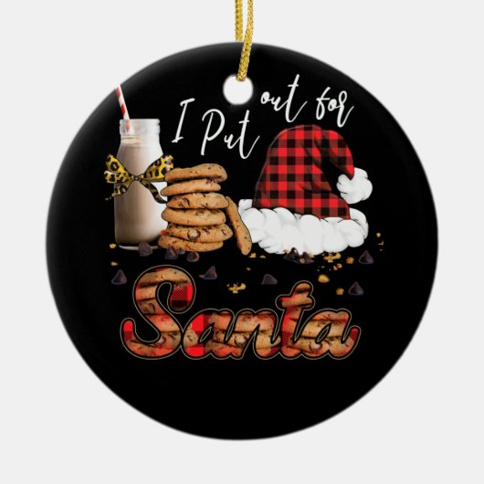サンタクいけなリスマスミルクのクッキーを買いに行った セラミックオーナメント (正面)