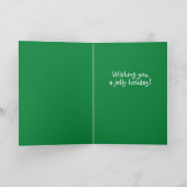 サンタクおもしろいリスマスの看板を持つダックスシュント シーズンカード (内部)