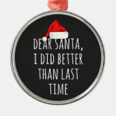 サンタクおもしろいリスマスへの贈り物 メタルオーナメント (正面)