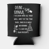 サンタクおもしろいリスマスクリスマスへの手紙 缶クーラー (正面)