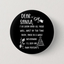 サンタクおもしろいリスマスクリスマスへの手紙 缶バッジ