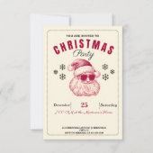 サンタクおもしろいリスマス招待状ホリデー笑い 招待状 (正面)