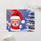 サンタクおもしろいリスマス カード (正面/裏面インサイチュ)