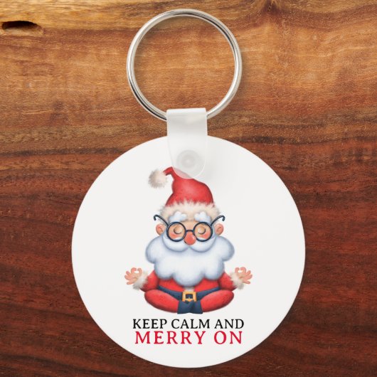 サンタクおもしろいロめい想スは静か保に キーホルダー (正面)