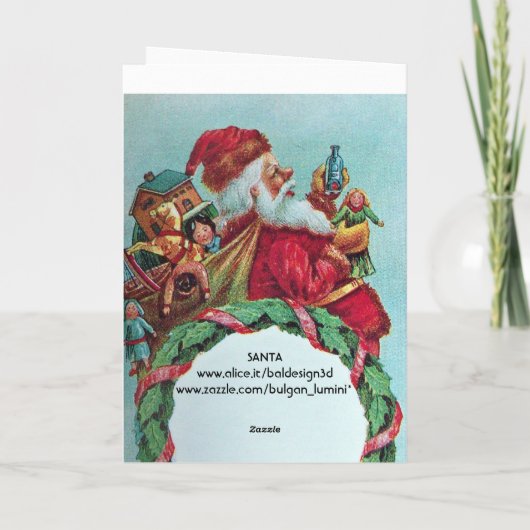 サンタクおもしろいロユーモアのあるースヴィンテージ写真テンプレート シーズンカード (裏面)