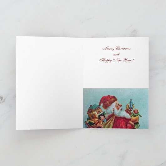 サンタクおもしろいロユーモアのあるースヴィンテージ写真テンプレート シーズンカード (内部)