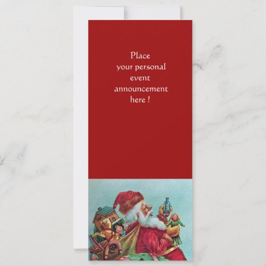 サンタクおもしろいロユーモアのあるースヴィンテージ写真テンプレート 招待状 (裏面)
