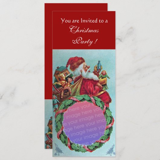 サンタクおもしろいロユーモアのあるースヴィンテージ写真テンプレート 招待状 (正面/裏面)
