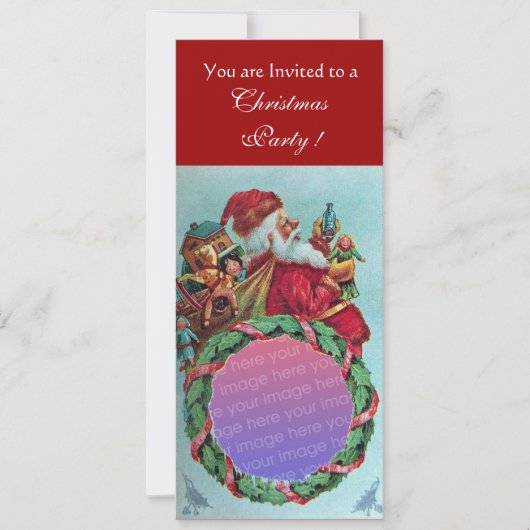 サンタクおもしろいロユーモアのあるースヴィンテージ写真テンプレート 招待状 (正面)