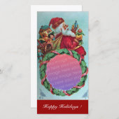 サンタクおもしろいロユーモアのあるースヴィンテージ冠 シーズンカード (正面/裏面)