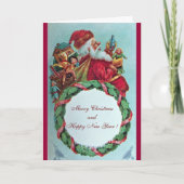 サンタクおもしろいロユーモアのあるースヴィンテージ冠 シーズンカード (正面)