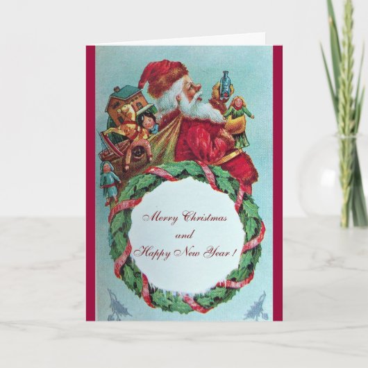 サンタクおもしろいロユーモアのあるースヴィンテージ冠 シーズンカード (正面)