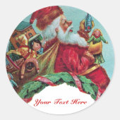 サンタクおもしろいロユーモアのあるースヴィンテージ冠 ラウンドシール (正面)