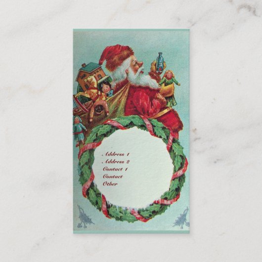 サンタクおもしろいロユーモアのあるースヴィンテージ冠 名刺 (正面)