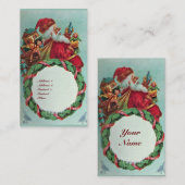 サンタクおもしろいロユーモアのあるースヴィンテージ冠 名刺 (正面/裏面)