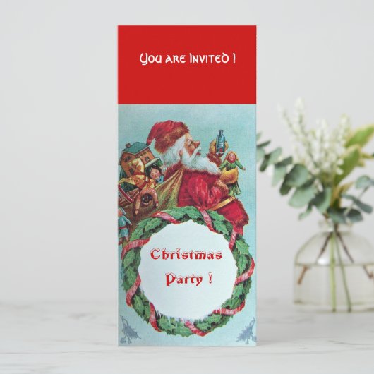 サンタクおもしろいロユーモアのあるースヴィンテージ冠 招待状 (スタンド正面)
