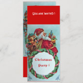 サンタクおもしろいロユーモアのあるースヴィンテージ冠 招待状 (正面/裏面)