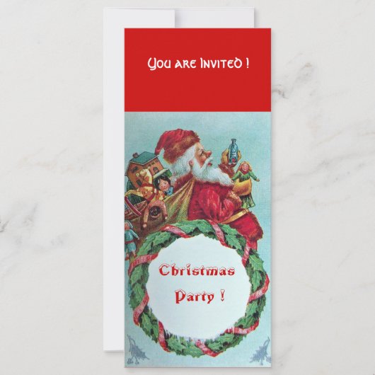 サンタクおもしろいロユーモアのあるースヴィンテージ冠 招待状 (正面)