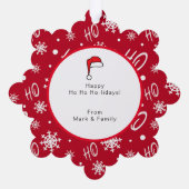 サンタクおもしろいロ保ースCalm & Get Your Ho HO On オーナメントカード (裏面)