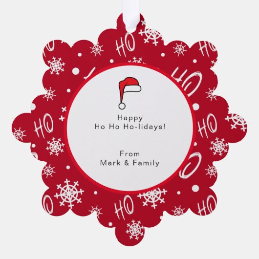 サンタクおもしろいロ保ースCalm & Get Your Ho HO On オーナメントカード (裏面)