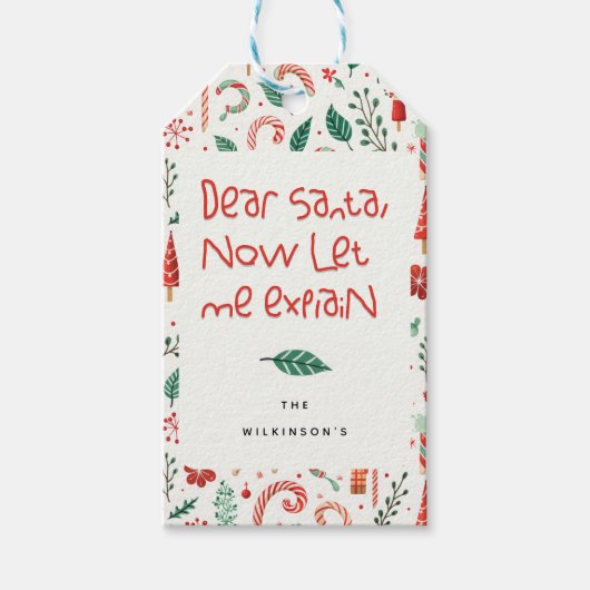 サンタクおもしろい親愛ートのクリスマス ギフトタグ (正面)