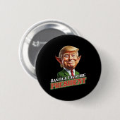 サンタクお気に入りのドナルドトランプ小妖精や小人 缶バッジ (正面&裏面)