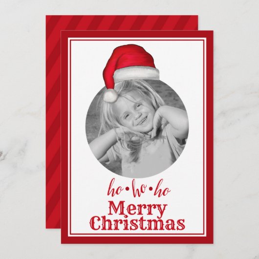 サンタクお洒落リスマスフォトカード1枚の写真 シーズンカード (正面/裏面)
