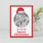 サンタクお洒落リスマスフォトカード1枚の写真 シーズンカード (スタンド正面)