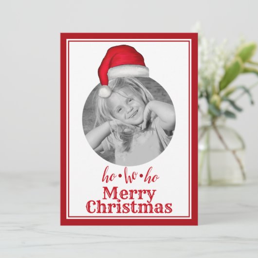 サンタクお洒落リスマスフォトカード1枚の写真 シーズンカード (スタンド正面)