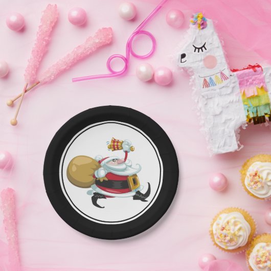 サンタクお洒落リスマス ペーパープレート (パーティー)