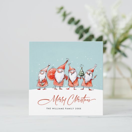サンタクお洒落ロおもしろいース格言クリスマス シーズンカード (スタンド正面)